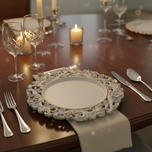 Plato de Presentación Moderno y Lujoso de 13 Pulgadas, Duradero, de PP, con Diseño Personalizado para Cenas de Boda y Eventos de Carne - Product Image 3