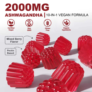 OEM/ODM พรีเมียม วิตามินกัมมี่อัชวาคันธา 10-in-1 ผสมขมิ้น สมุนไพรเสริมอาหารเพื่อสุขภาพ อารมณ์ดี ความมีชีวิตชีวา ภูมิคุ้มกัน และการตอบสนองต่อ<span class=keywords><strong>ค่า</strong></span>ดัชนีมวลกาย - Product Image 6