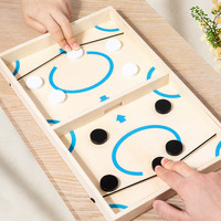 Jeu de hockey rapide et amusant avec lanceur de disques, jouet de table en bois pour la compétition, jeu interactif parent-enfant, jeu de fête