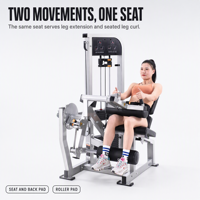 Machine à extensions et flexions assises pour les jambes, équipement d'entraînement musculaire des jambes pour la musculation en salle de sport, club de fitness et à domicile