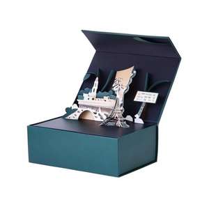 Özel biyo-bozunur yeni katlanır manyetik yılbaşı hediye kutuları ambalaj yaratıcı 3D Flap hediye kutuları - Product Image 1