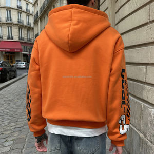 เสื้อฮู้ดมีซิปสำหรับผู้ชายเสื้อมีฮู้ดพิมพ์ลายบ็อกซี่เสื้อมีฮู้ดผ้าฟลีซโอเวอร์ไซส์ออกแบบได้ตามต้องการฤดูใบไม้ผลิ - Product Image 2