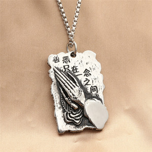 Collier avec pendentif en acier titane pour hommes, style rétro Punk, à porter au quotidien, design géométrique - Product Image 2