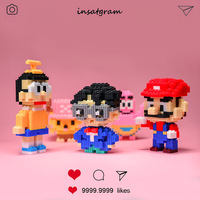 Mini blocs de construction en brique, personnage de dessin animé, animaux, modèle de jeux éducatifs, blocs pokémon pour enfants