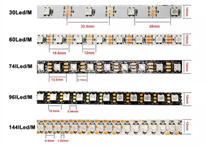 WS2812 WS2815 5V DC12V 30D 60D 144D Địa Chỉ Dải Ánh Sáng Ip20 IP65 IP67 <span class=keywords><strong>LED</strong></span> 2815 <span class=keywords><strong>RGB</strong></span> Thông Minh <span class=keywords><strong>Pixel</strong></span> <span class=keywords><strong>LED</strong></span> Dải Ánh Sáng - Product Image 3