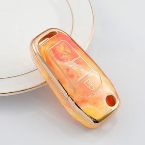 Jade TPU voiture clé étui couverture protecteur Fob adapté pour Ford Fusion Mustang F150 Edge Explorer <span class=keywords><strong>Lincoln</strong></span> MKZ 5 boutons porte-clés de voiture - Product Image 6