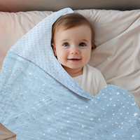 Manta para Bebé con Estampado de Arcoíris, Neutral, de Minky con Puntos, Tejida, Suave, Sensorial, Relajante, para Envolver al Bebé, 100% Poliéster