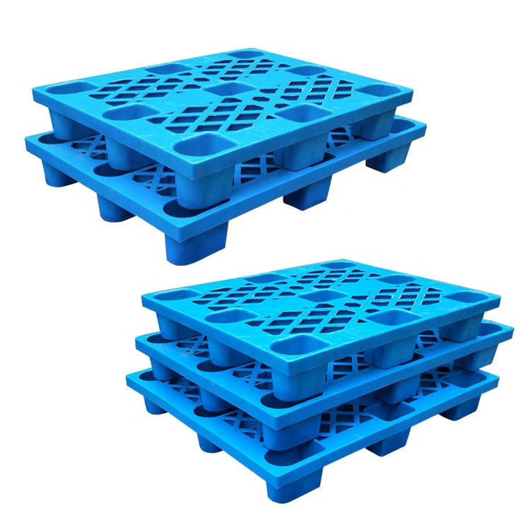 Pallet per magazzino/PE di buona qualità impilabile su un lato in plastica Euro Pallet HDPE blu o personalizza 4-way,4-way Jessubond 0.5T