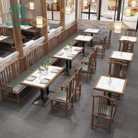 Table en bois massif facile à nettoyer et durable rentable de Style chinois avec table de restaurant de meubles de restaurant de conseil ignifuge