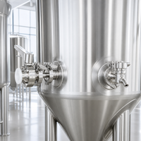 Cuve de Fermentation de Bière à Double Enveloppe Tonsen 4000L, Fermenteur sous Pression 40HL avec Trappe et Pompe pour Système de Brassage Artisanal