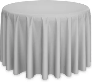 Luxus 132 runder weißer Tisch Stoff Hochzeit Polyester 120 Zoll runde Tischdecke für Hochzeit Bankett Restaurant