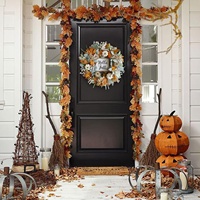 Guirlande décorative artificielle, feuilles givrées vertes, imperméable, écologique, 20 pouces, pour Pâques, Noël, Thanksgiving, intérieur, extérieur