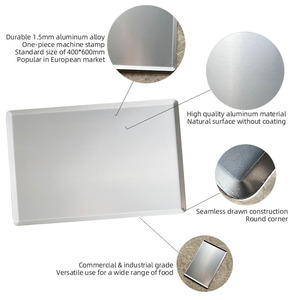 Bandeja de Horno de Aleación de Aluminio de 1.5mm, sin Costuras, para Hornear Pan, 400*600mm - Product Image 2