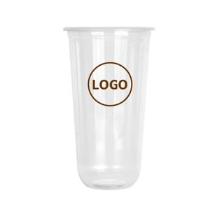 Vasos Transparentes en Forma de U con Logotipo Personalizado, Vasos Reutilizables de PP para Smoothies, Vasos para Té de Burbujas con Tapas - Product Image 1