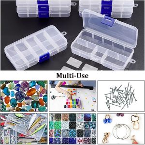 Caixa de Armazenamento de Unhas em Plástico PP Reciclável Transparente com 10 Compartimentos Vazia para Pedras Preciosas e Joias - Product Image 6