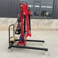 Grue de levage hydraulique électrique pliable 1 tonne 2 tonnes 360° °   Mini-grue rotative portable fixe montée sur camion