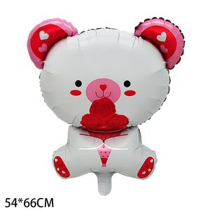 بالونات حفلات عيد الحب ، دب زهور ورد أحمر صناعي ضخم لحفلات الزفاف ديكور بالونات فويل قابلة للنفخ - Product Image 6