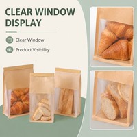 Sachet de boulangerie en kraft biodégradable de qualité alimentaire, avec fermeture à lien métallique, emballage personnalisé pour pâtisseries danoises et friandises fraîchement cuites