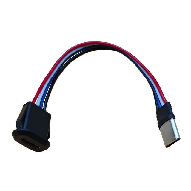 4 Way Snap in Panel Mount USB C Male to Female Cable