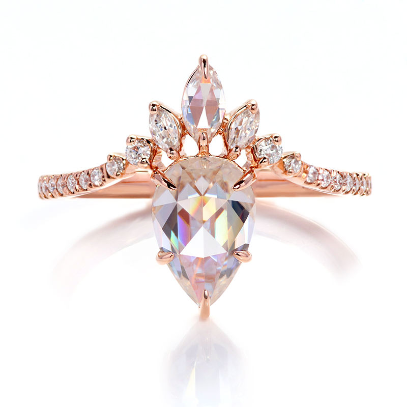 แหวนเพชรโมอิสซาไนต์ทองแท้ 14K