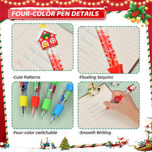 Juego de Bolígrafos de Plástico de 4 Colores con Diseño de Dibujos Animados, 0.5 mm, Regalos Escolares y Navideños Personalizados - Product Image 6
