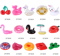 Porte-gobelet gonflable en PVC pour piscine, jouet d'eau, flamant rose, cygne, Fruit flottant, porte-gobelet