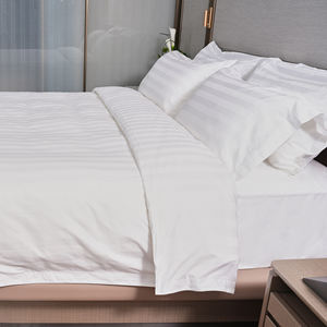 Fournitures pour hôtels <span class=keywords><strong>Achat</strong></span> unique Literie à rayures 100% coton 250T 300T Drap de lit d'hôtel personnalisé - Product Image 2