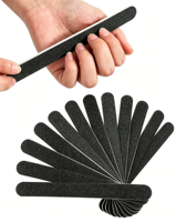 Lot de 12 limes à ongles jetables en bois double face, grain 100/180, pour manucure et pédicure à domicile ou en salon
