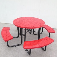 Tables de pique-nique en acier extensible personnalisées pour l'extérieur, tables de pique-nique en acier pour l'extérieur, tables de pique-nique en métal pour l'extérieur