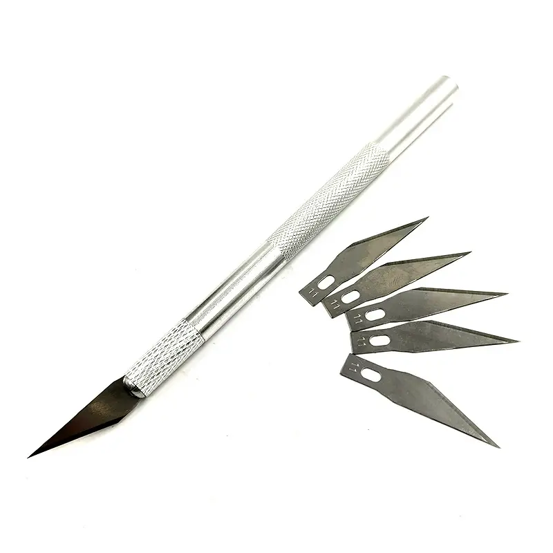 5pcs के लिए 11 # स्टील ब्लेड लकड़ी पर नक्काशी उत्कीर्णन शिल्प मूर्तिकला चाकू स्केल्पल पीसीबी मरम्मत के लिए काटने के उपकरण