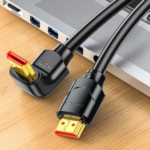 Câble <span class=keywords><strong>HDMI</strong></span> à angle droit haute vitesse SAMZHE 4K/60Hz 3D, câble numérique HD avec connecteur coudé à 90 degrés pour projecteur d'affichage - Product Image 2