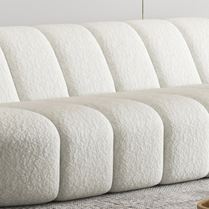 Diseño minimalista muebles de sala de estar precio barato personalizado cómodo tela blanca sin brazos moderno sofá seccional para el hogar - Product Image 4