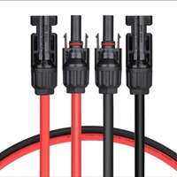 PowMr 0,5/1/2/3/4/5/6/9 Meter Schwarz-Rotes 4MM Kupferleiter PVC-Isoliertes Polyolefin-Mantel Flammhemmendes Solarkabel