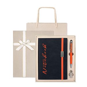 Personalized Clients Office Gift Attendance Gift Creative Luxury Writing Notebook <b>USB</b> <b>Flash</b> Thumb <b>Drive</b> Paper Trade Souvenir Bag - Product Image 1