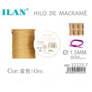 Filo per macramè Ilan 1,5 mm 60 m colore oro per lavori artigianali - Product Image 3