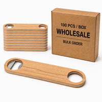 Lot en gros de 100 ouvre-bouteilles ronds en bambou personnalisables, vierges pour gravure laser, pour brasseries artisanales et agences de cadeaux promotionnels