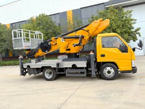 Braccio idraulico <span class=keywords><strong>Diesel</strong></span> braccio di sollevamento con equipaggio braccio telescopico ad alta quota operazione camion montato piattaforma di lavoro aereo 32M - Product Image 3