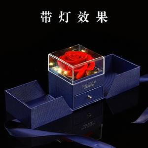 Scatola <span class=keywords><strong>Regalo</strong></span> con Collana Quadrata a Fiore Eterno con Doppio Cassetto per <span class=keywords><strong>Regalo</strong></span> di <span class=keywords><strong>Natale</strong></span> e San Valentino per la <span class=keywords><strong>Fidanzata</strong></span> - Product Image 3