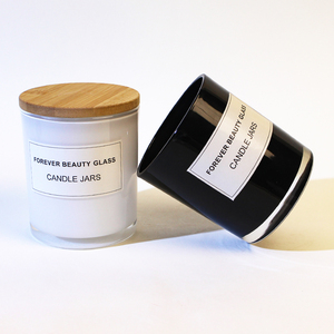 Bán Buôn Trong Suốt Trắng Màu Đen Mờ Rỗng 8 Oz 10 Oz 14 Oz Rộng Miệng Thủy Tinh Sáp Nến <span class=keywords><strong>Jar</strong></span> Với Bằng Gỗ Nút Chai Nắp - Product Image 3