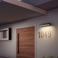 Lampe LED rectangulaire en alliage d'aluminium pour escalier intérieur, lumière LED 18W, étanche IP65, lampe murale linéaire extérieure