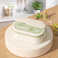 Silikon-Auslaufschutzring, faltbarer Griff, Edelstahl-Lunchbox, 1000 ml, großes Fassungsvermögen, lebensmittelechtes PP, inklusive Besteck