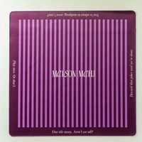 Tapete de Mahjong Americano Moderno con Rayas Púrpuras, 33 Pulgadas, Neopreno Premium, Liso, Impermeable, Diseño con Borde Cosido de 3mm, Maison Mahj