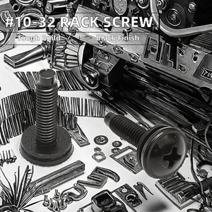 Vis de fixation en acier au carbone noir # Vis à tête ovale 10-32, style Truss, longueur 12 mm, en laiton - Product Image 2