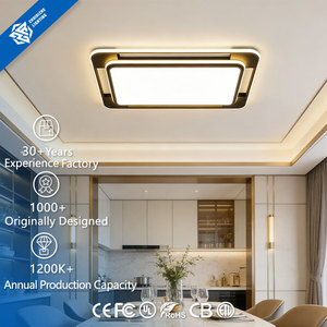 Lámpara de Techo LED Moderna Nórdica Cromada para Sala de Estar, Decoración del Hogar, Control Remoto, 220V, Regulable, 30W, IP44, Cubierta de Hierro y Acrílico, 6000K - Product Image 1