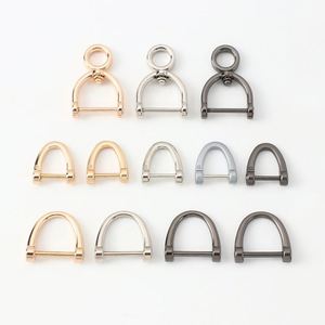 Colgante giratorio para llavero de coche con hebilla de herradura y anilla en D de aleación de zinc, diseño cruzado de 17 mm, para bolsos - Product Image 2