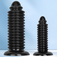 Dildo anal géant en PVC noir pointu de 8 cm, fileté, pour pegging, extra-large, super-épais, unisexe, surdimensionné, fabriqué à Dongguan