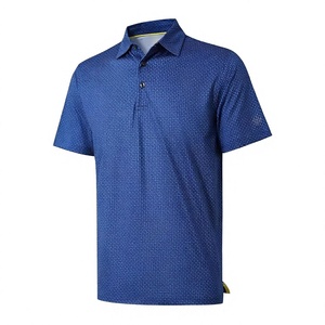 Men's Blue Short Sleeve Oxford Fabric Cotton Shirt Casual Button Front Regular Fit Breathable Woven Moisture Wicking Geometric - Product Image 1