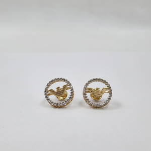 Fashion-Forward Vintage 14k Yellow Gold Rhodium Plated IGI Certified Brilliant Cut Diamond <b>Earrings</b> Natural Diamond Accents for - Product Image 2
