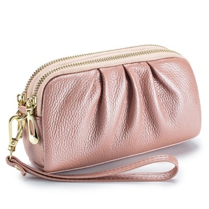 Wholesale Women's Genuine Leather Clutch Wallet Bag with Long Pocket Zipper Chain Decoration Card Holder and <b>Purse</b> Wallets - Product Image 5