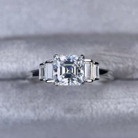 Bague pour femme Mlluki Moissanite en argent sterling 925, petite taille 1 carat, forme cube de sucre 6x6 mm, bijoux